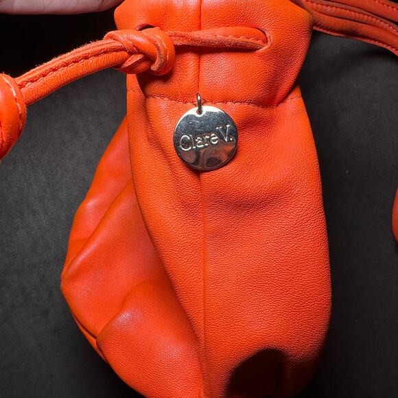 Clare V Emma Drawstring Bucket Bag - Orange - Picture 7 of 7